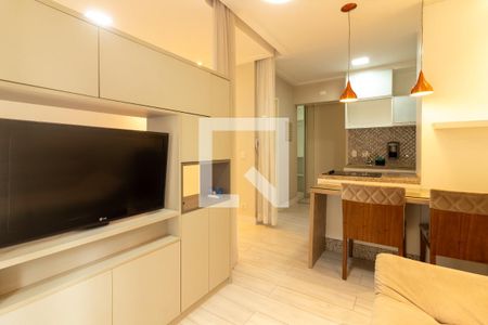 Sala de apartamento para alugar com 1 quarto, 38m² em Panamby, São Paulo