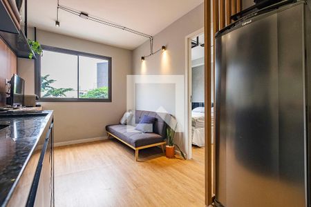 Sala/Cozinhaa de apartamento à venda com 1 quarto, 26m² em Pinheiros, São Paulo