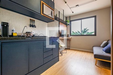 Sala/Cozinhaa de apartamento à venda com 1 quarto, 26m² em Pinheiros, São Paulo