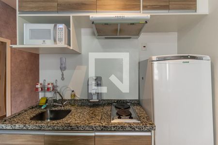 Cozinha de kitnet/studio para alugar com 1 quarto, 23m² em Vila Buarque, São Paulo