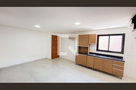 Sala - Cozinha de apartamento para alugar com 2 quartos, 100m² em Vila Linda, Santo André