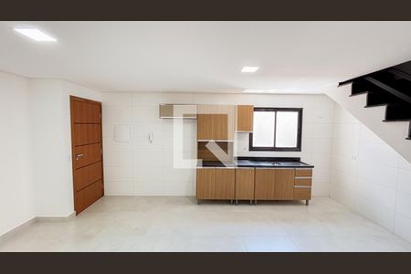 Sala - Cozinha de apartamento para alugar com 2 quartos, 100m² em Vila Linda, Santo André