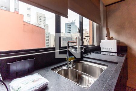 Cozinha de kitnet/studio para alugar com 1 quarto, 29m² em Vila Buarque, São Paulo