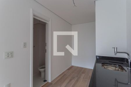 Cozinha de kitnet/studio para alugar com 1 quarto, 27m² em Itaim Bibi, São Paulo