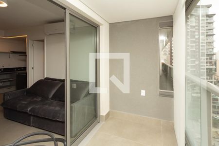 Varanda da Sala de apartamento para alugar com 1 quarto, 45m² em Indianópolis, São Paulo