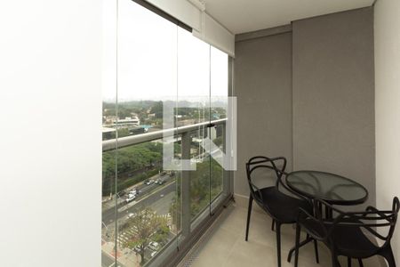 Varanda da Sala de apartamento para alugar com 1 quarto, 45m² em Indianópolis, São Paulo