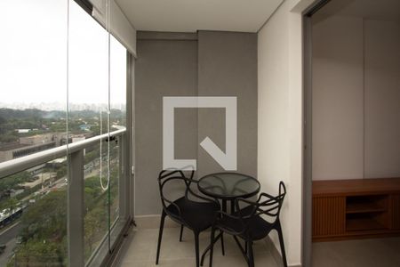 Varanda da Sala de apartamento para alugar com 1 quarto, 45m² em Indianópolis, São Paulo