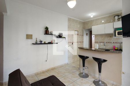 Sala de apartamento para alugar com 1 quarto, 47m² em Boqueirão, Praia Grande