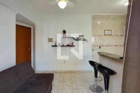 Sala de apartamento para alugar com 1 quarto, 47m² em Boqueirão, Praia Grande