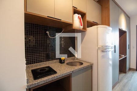 Cozinha de kitnet/studio para alugar com 1 quarto, 24m² em Santo Amaro, São Paulo