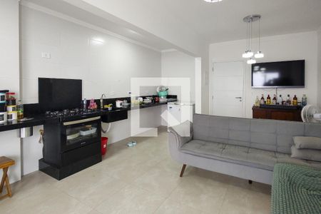 Sala/cozinha  de apartamento para alugar com 1 quarto, 53m² em Vila Caiçara, Praia Grande