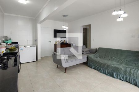 Sala/cozinha  de apartamento para alugar com 1 quarto, 53m² em Vila Caiçara, Praia Grande