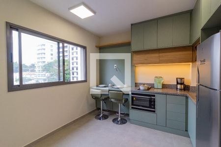 Sala - Cozinha de apartamento para alugar com 1 quarto, 28m² em Chácara Santo Antônio (zona Sul), São Paulo