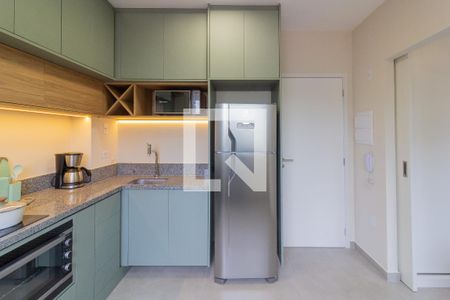 Sala - Cozinha de apartamento para alugar com 1 quarto, 28m² em Chácara Santo Antônio (zona Sul), São Paulo