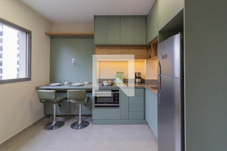 Sala - Cozinha de apartamento para alugar com 1 quarto, 28m² em Chácara Santo Antônio (zona Sul), São Paulo