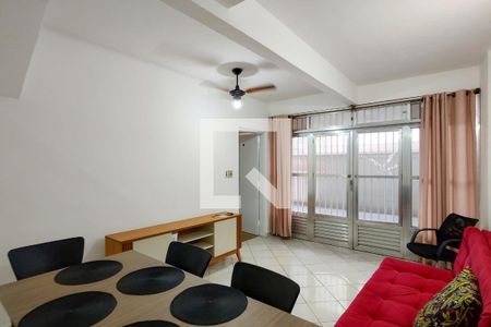 Sala de apartamento para alugar com 1 quarto, 58m² em Canto do Forte, Praia Grande