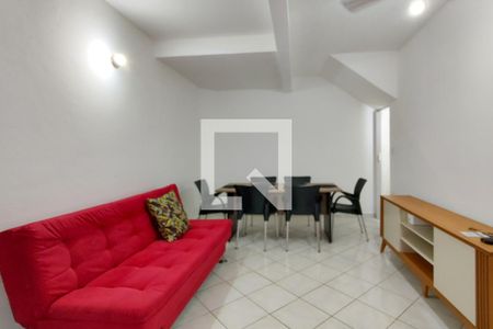 Sala de apartamento para alugar com 1 quarto, 58m² em Canto do Forte, Praia Grande