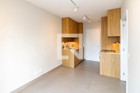 Sala/ Cozinha de apartamento para alugar com 1 quarto, 29m² em Campo Belo, São Paulo