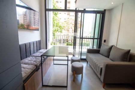 Sala de apartamento para alugar com 1 quarto, 24m² em Santo Amaro, São Paulo