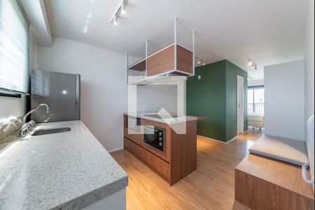 Sala - Cozinha Integrada de apartamento para alugar com 1 quarto, 42m² em Vila Cordeiro, São Paulo