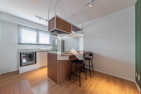 Sala - Cozinha Integrada de apartamento para alugar com 1 quarto, 42m² em Vila Cordeiro, São Paulo