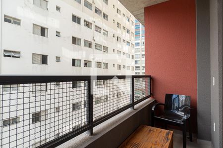 Varanda da Sala/Quarto de kitnet/studio para alugar com 1 quarto, 24m² em Consolação, São Paulo