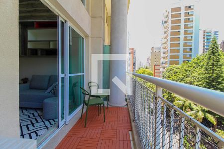 Varanda da Sala de apartamento para alugar com 1 quarto, 44m² em Moema, São Paulo