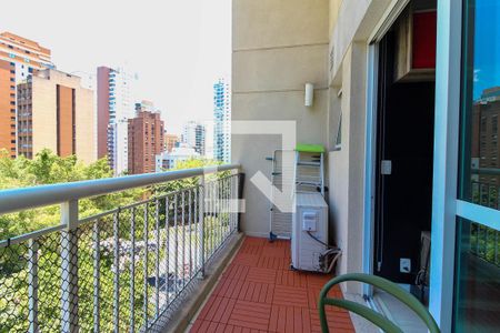 Varanda da Sala de apartamento para alugar com 1 quarto, 44m² em Moema, São Paulo