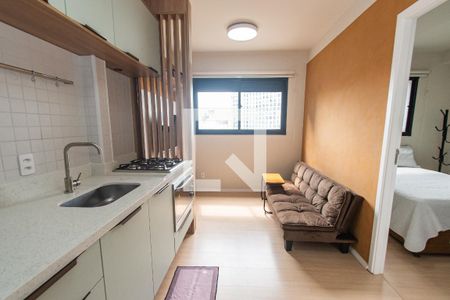 Sala/cozinha de apartamento à venda com 1 quarto, 24m² em Sé, São Paulo