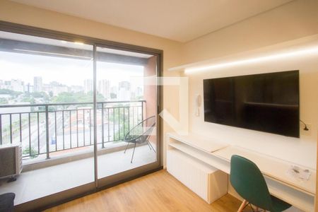 Sala de apartamento para alugar com 1 quarto, 28m² em Santo Amaro, São Paulo