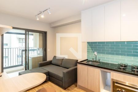 Sala/Cozinha de apartamento à venda com 1 quarto, 30m² em Indianópolis, São Paulo