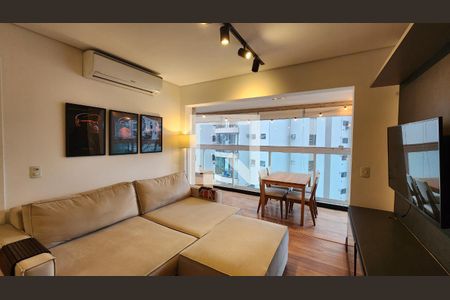 Detalhe Sala de apartamento para alugar com 1 quarto, 55m² em Ponta da Praia, Santos