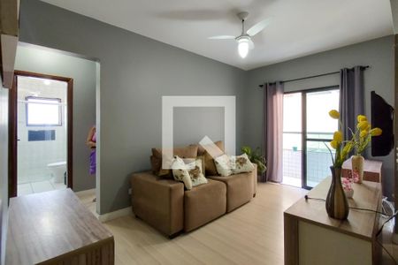 Sala de apartamento para alugar com 1 quarto, 70m² em Canto do Forte, Praia Grande