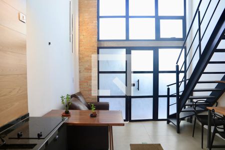 Sala/Cozinha de casa de condomínio para alugar com 1 quarto, 48m² em Mirandópolis, São Paulo