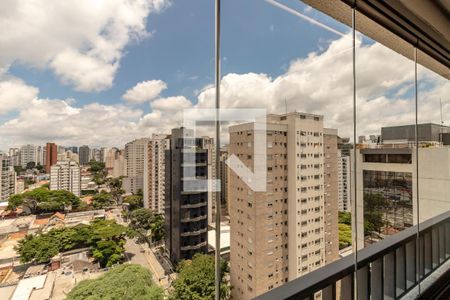 Sala vista de apartamento para alugar com 1 quarto, 31m² em Moema, São Paulo