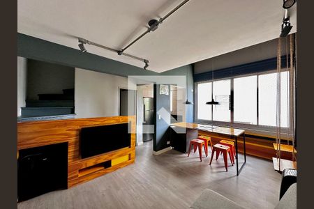 Sala de apartamento para alugar com 1 quarto, 50m² em Brooklin, São Paulo