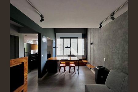 Sala de apartamento para alugar com 1 quarto, 50m² em Brooklin, São Paulo