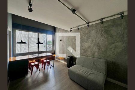 Sala de apartamento para alugar com 1 quarto, 50m² em Brooklin, São Paulo