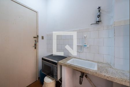 Cozinha de kitnet/studio para alugar com 1 quarto, 28m² em Ponta da Praia, Santos