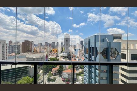 Vista da sala  de apartamento à venda com 1 quarto, 48m² em Pinheiros, São Paulo