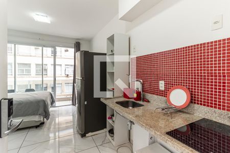 Cozinha de kitnet/studio à venda com 1 quarto, 23m² em Centro Histórico de São Paulo, São Paulo