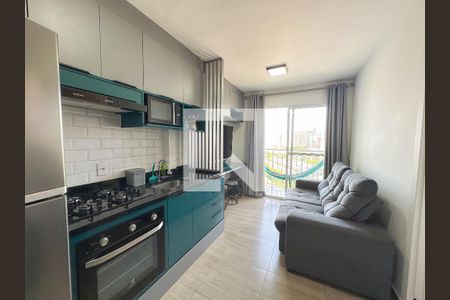 Sala/Cozinha de apartamento à venda com 1 quarto, 27m² em Barra Funda, São Paulo