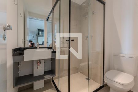 Banheiro de kitnet/studio para alugar com 1 quarto, 22m² em Paraíso, São Paulo