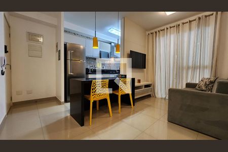 Sala de apartamento para alugar com 1 quarto, 48m² em Ponta da Praia, Santos