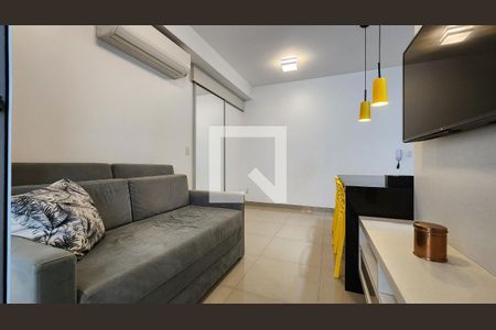 Sala de apartamento para alugar com 1 quarto, 48m² em Ponta da Praia, Santos