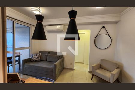 Detalhe Sala de apartamento para alugar com 1 quarto, 48m² em Ponta da Praia, Santos