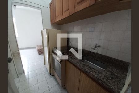 Cozinha de apartamento para alugar com 1 quarto, 26m² em Centro, São Vicente