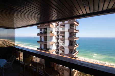 Varanda da Sala/Sala de jantar - Vista para a praia de apartamento para alugar com 3 quartos, 179m² em Barra da Tijuca, Rio de Janeiro