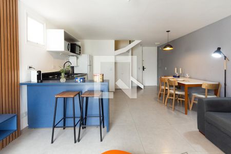 Sala/Cozinha de apartamento para alugar com 1 quarto, 68m² em Vila Nova Conceição, São Paulo