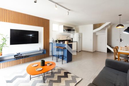 Sala/Cozinha de apartamento para alugar com 1 quarto, 68m² em Vila Nova Conceição, São Paulo